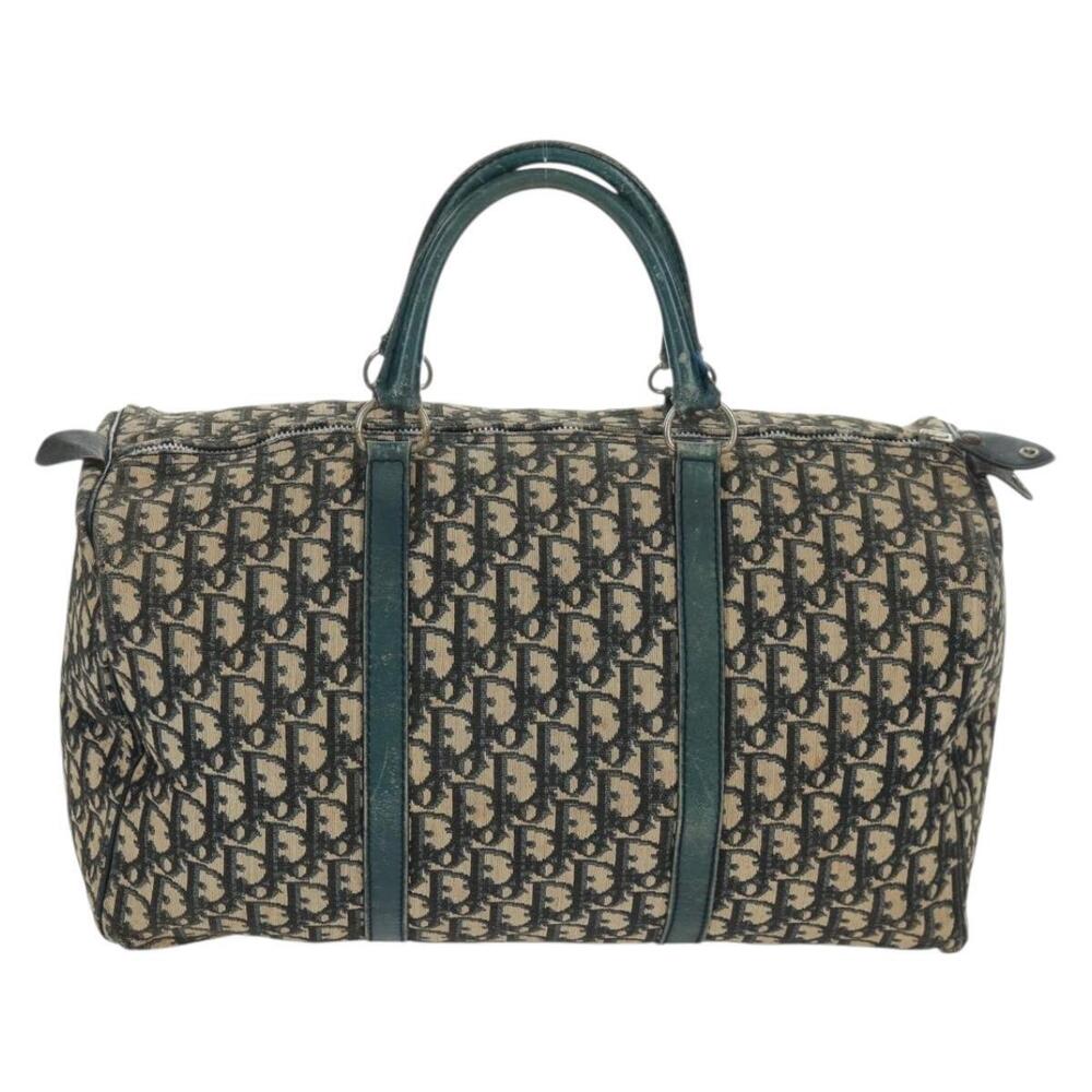 Christian Dior Trotter Canvas Boston Bag Navy Silver Auth 161273 - Picture 2 of 16